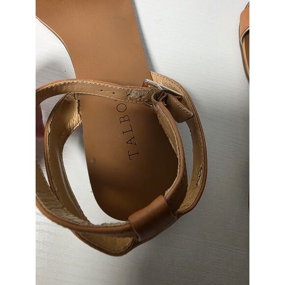 Talbots Caramel Camel Brown Gold Leather Sandals Shoes Womens 8M Casual Spring - Picture 6 of 6